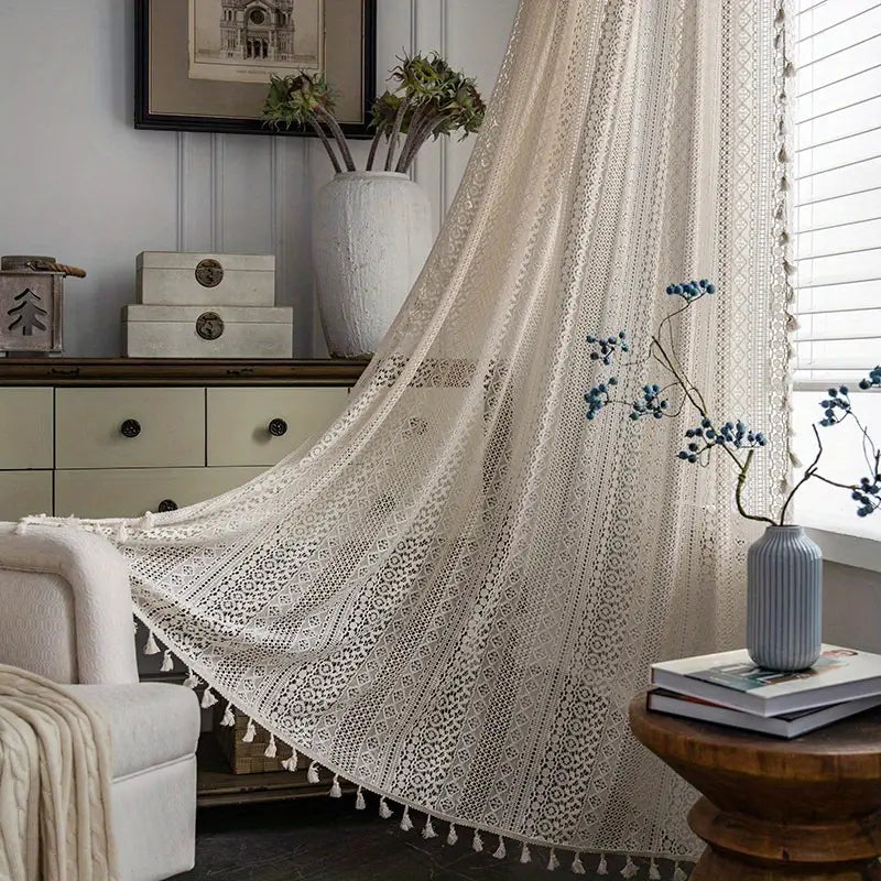 Chic Bohemian Crochet Curtain