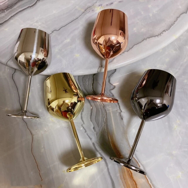 Lustrous Stainless Steel Wine Glass