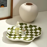 Classic Checkered Ceramic Plate