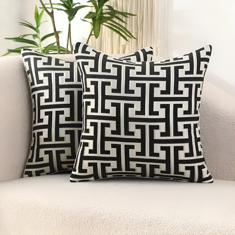 Geometric Jacquard Luxury Cushion Cover