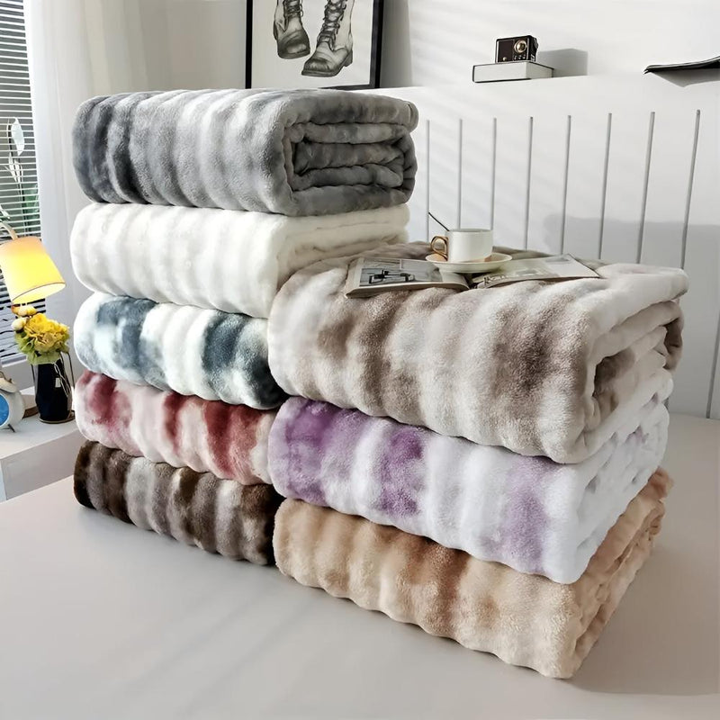 Ripple Tie-Dye Faux Fur Blanket