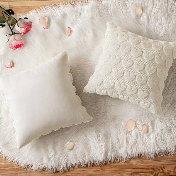 Plush Heart Cushion Cover