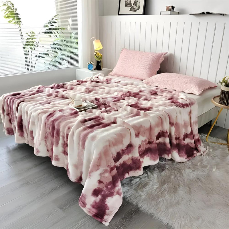 Ripple Tie-Dye Faux Fur Blanket