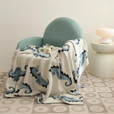 Nautical Seahorse Throw Blanket