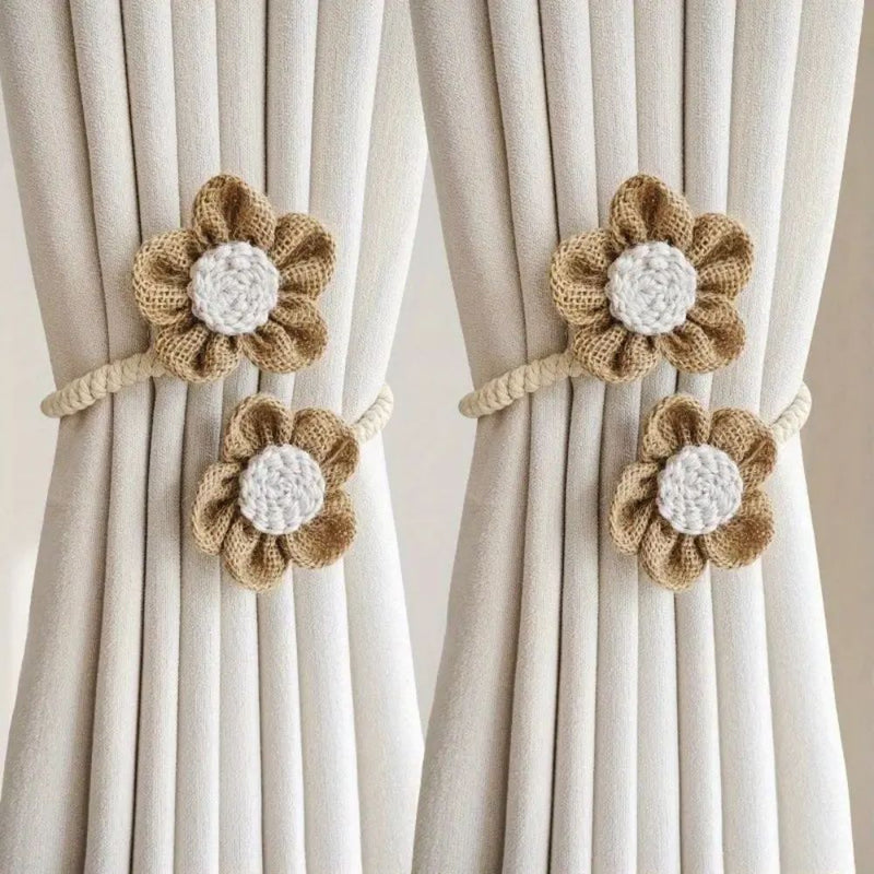 Floral Hemp Curtain Tie Back | 2Pcs Set