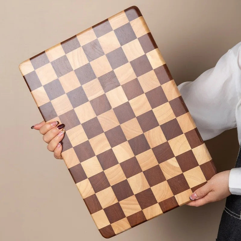 Chess-Inspired Acacia Wood Chopping Board