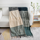 Floral Tassel Knit Bohemian Blanket