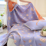 Bow-Knot and Rose Cotton Gauze Blanket