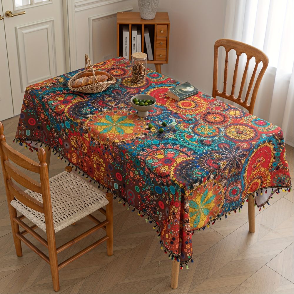 Hypno Bloom Tassel Tablecloth – Casa & Beyond