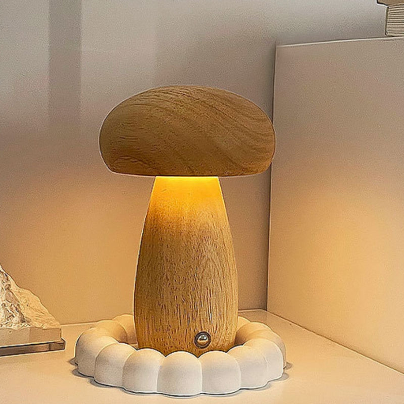 Wooden Mushroom Lamp