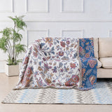 Rustic Artistic Flora Blanket | 100% Cotton Floral Blanket