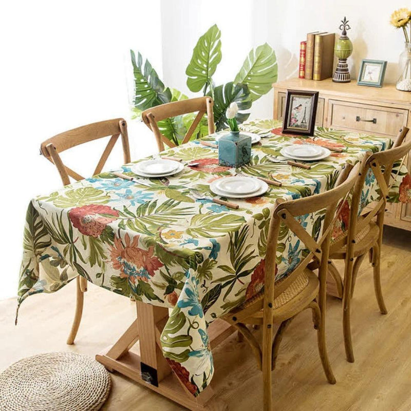 Monstera Leaves Cotton Tablecloth