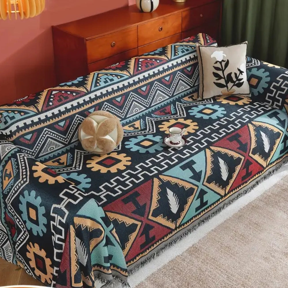 Aztec Geometric Pattern Couch Cover – Casa & Beyond