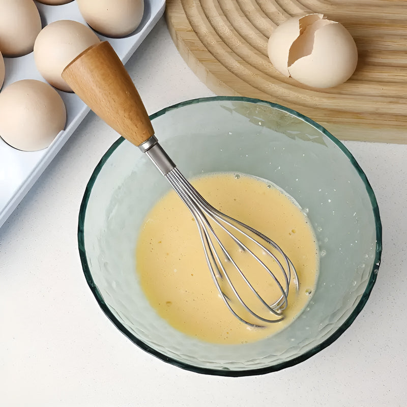 Mini Whisk with Wooden Grip