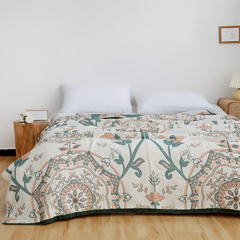 Floral Pattern Cotton Blanket