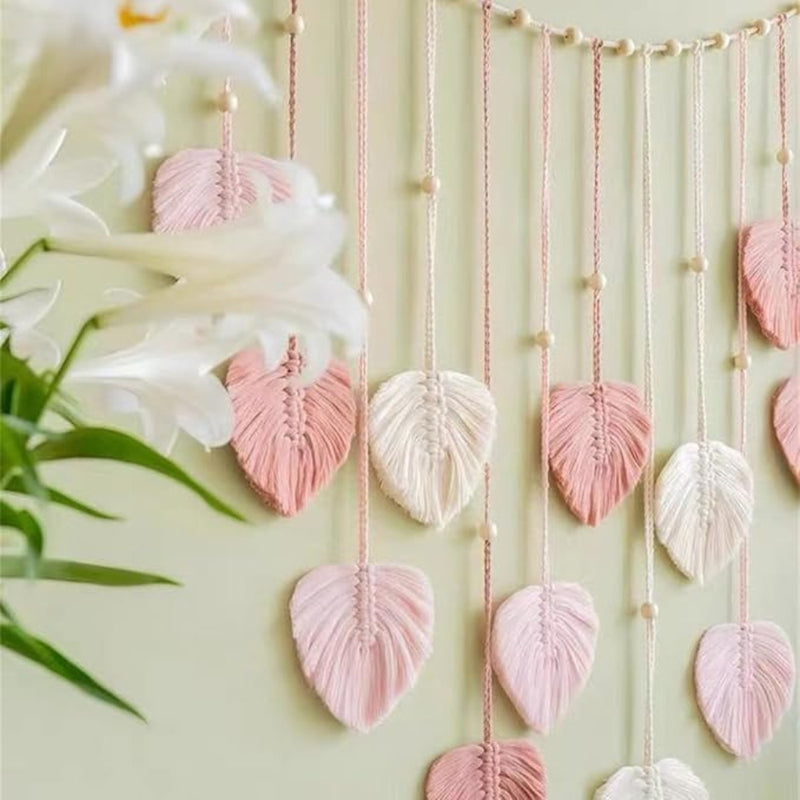 Leaf-Themed Macrame Wall Decor