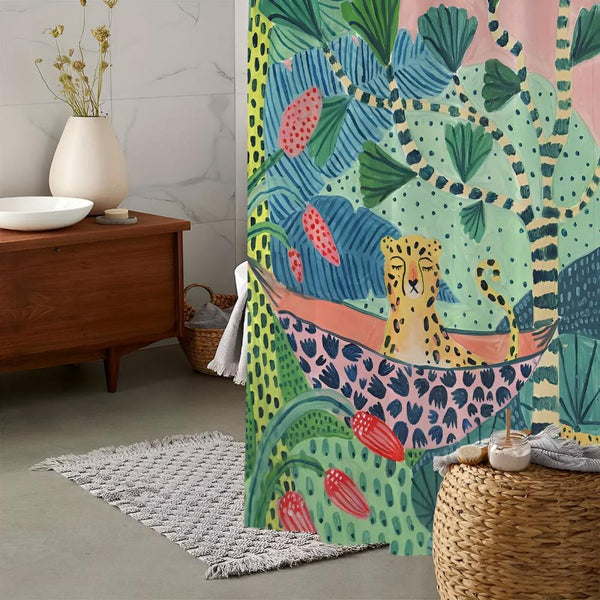 Tropical Cheetah Shower Curtain