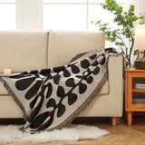 Retro Vine Cotton Woven Throw Blanket