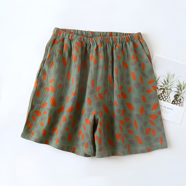 Rustic Leaves Pajama Shorts