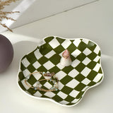 Classic Checkered Ceramic Plate