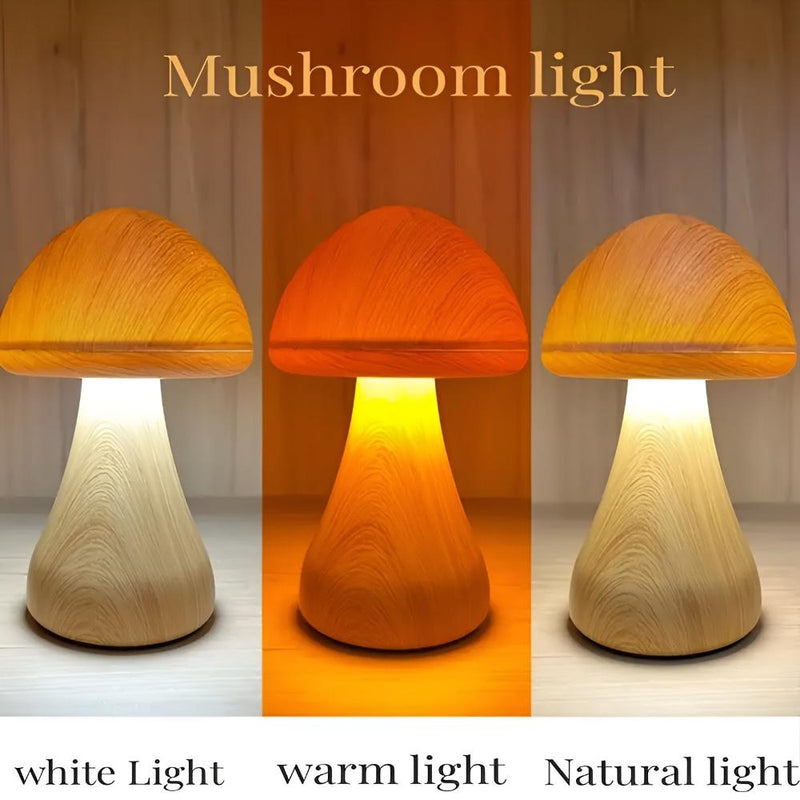 Wooden Mushroom Lamp