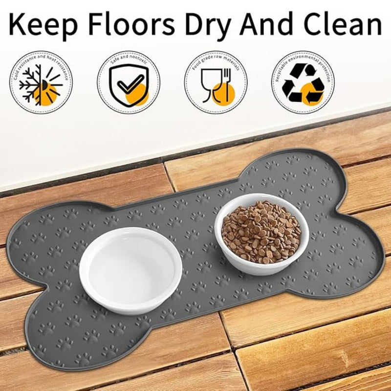 Bone-Shaped Silicone Pet Feeding Mat