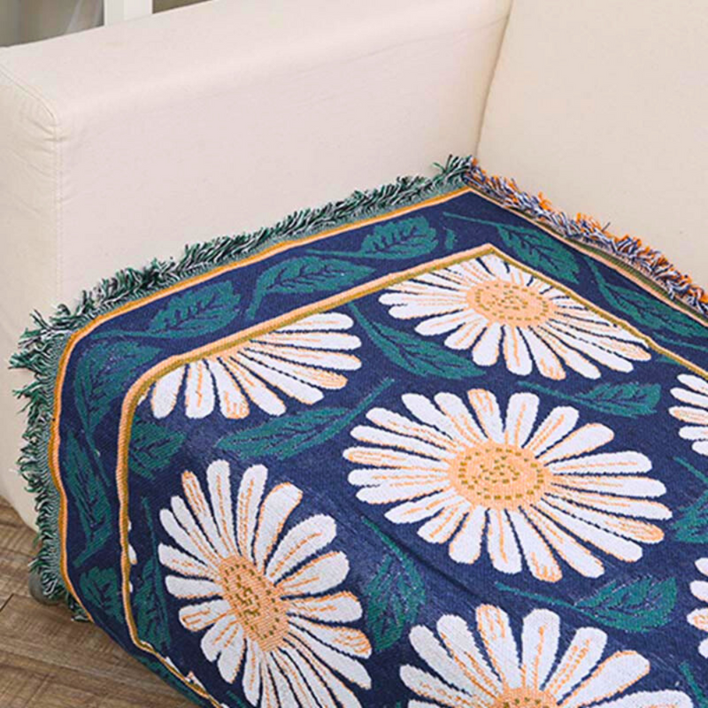 Bohemian Shiragiku Tassel Cotton Knit Blanket