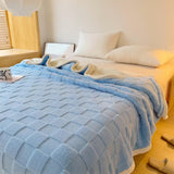 Plush Square Checkerboard Blanket