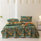 Jacquard Floral Ginkgo Leaves Reversible Quilt