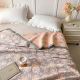 Retro Flower Summer Cotton Gauze Coverlet