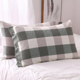 Checked & Striped Cotton Pillowcase