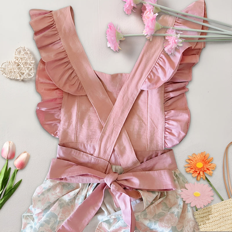 Lily Lace Pink Floral Apron