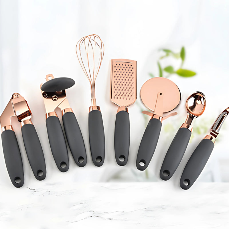 7-Piece Rose Gold Cooking Set