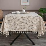 Dandelion Beige Tassel Tablecloth