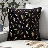 Golden Leaf Velvet Cushion Covers