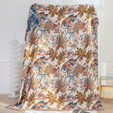 Vintage Floral Leaf Cotton Blanket