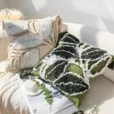 Plush Leaf With Tassel Cushion Cover