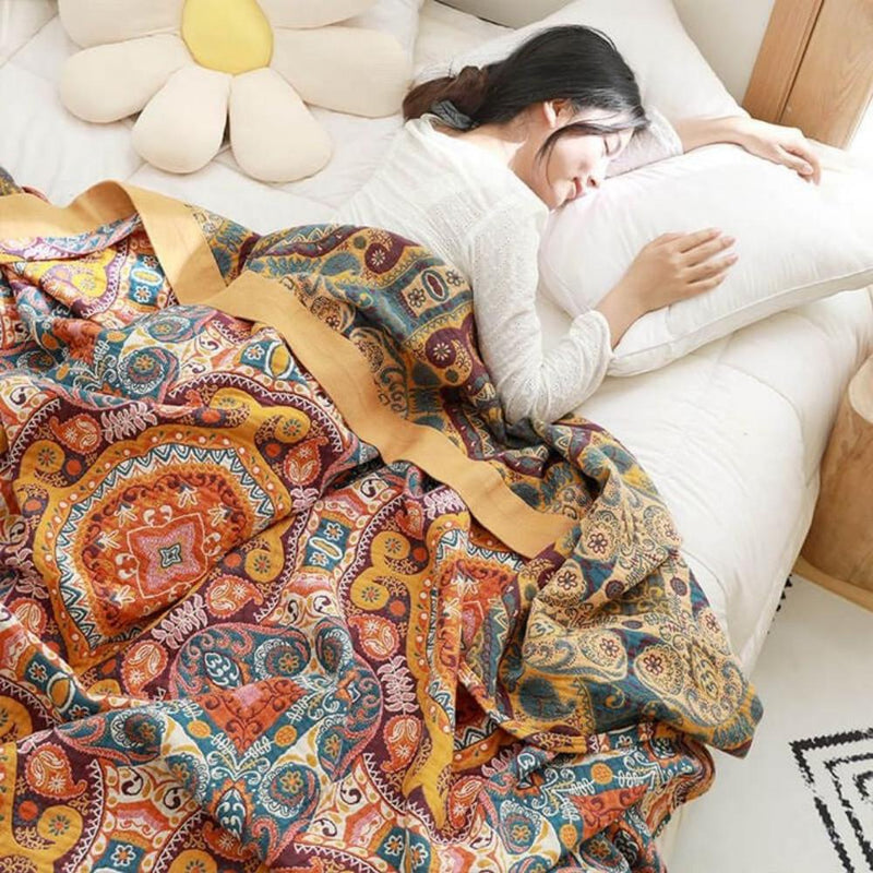 Sunrise Boho Reversible Blanket