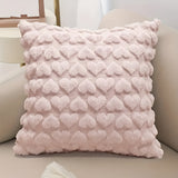 Plush Heart Cushion Cover