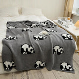 Kawaii Panda Knitted Blanket