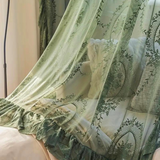 Majestic Green Lace Sheer Curtain