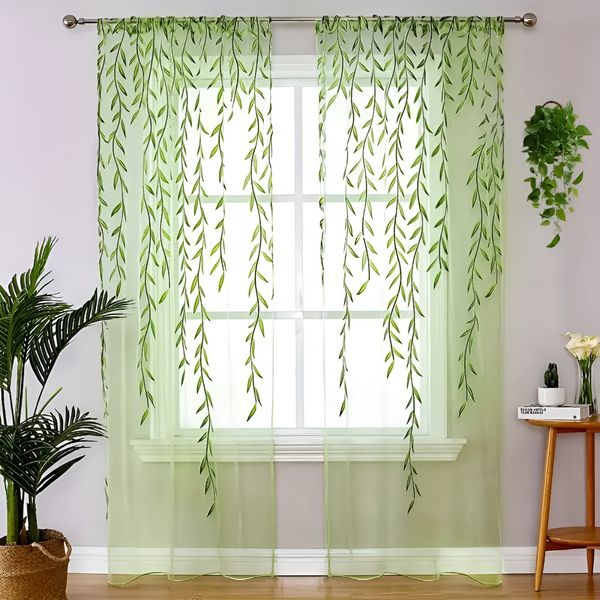 Willow Leaf Strip Window Curtains