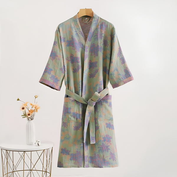 Lavender Dreams Cotton Kimono Robe