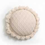 Chic Sunflower Pom-Pom Cushion