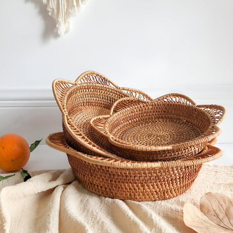 Handwoven Rattan Floral Basket