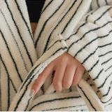 Comfortable Striped Cotton Bathrobe