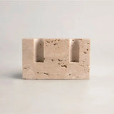 Dual Travertine Taper Candle Holder