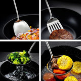 Gleaming Stainless Steel Wooden Utensils | 6Pcs Set