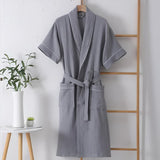 Summer Cotton Half Sleeves Bathrobe