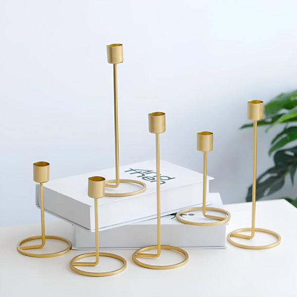 Golden Romantic Candle Holders